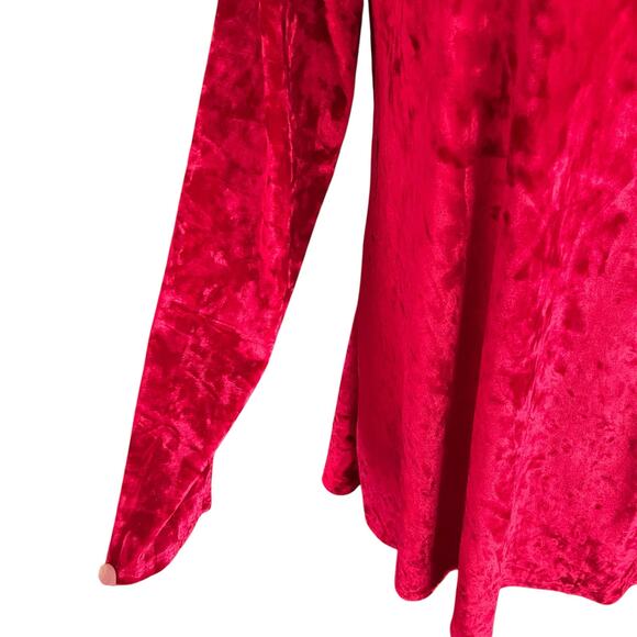 JODIFL Red Velvet Swing Tunic Top Sz M/LG Christmas Valentines Glam Date Night - Picture 3 of 6